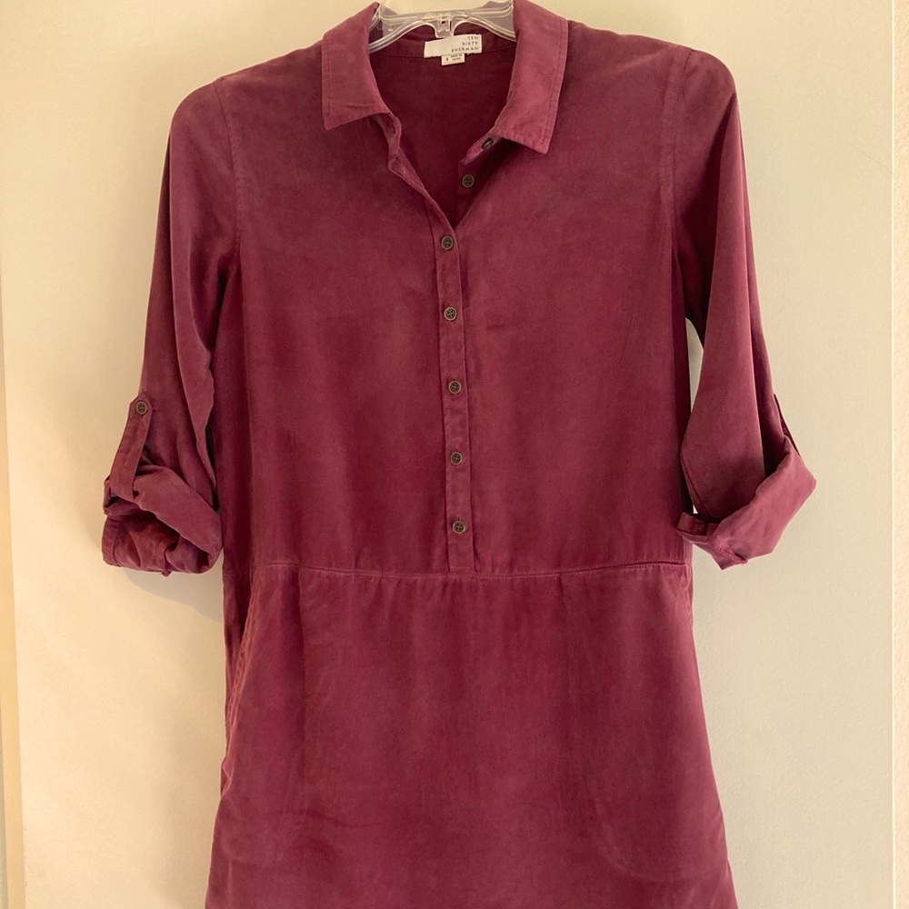 Maroon Shirt Dress